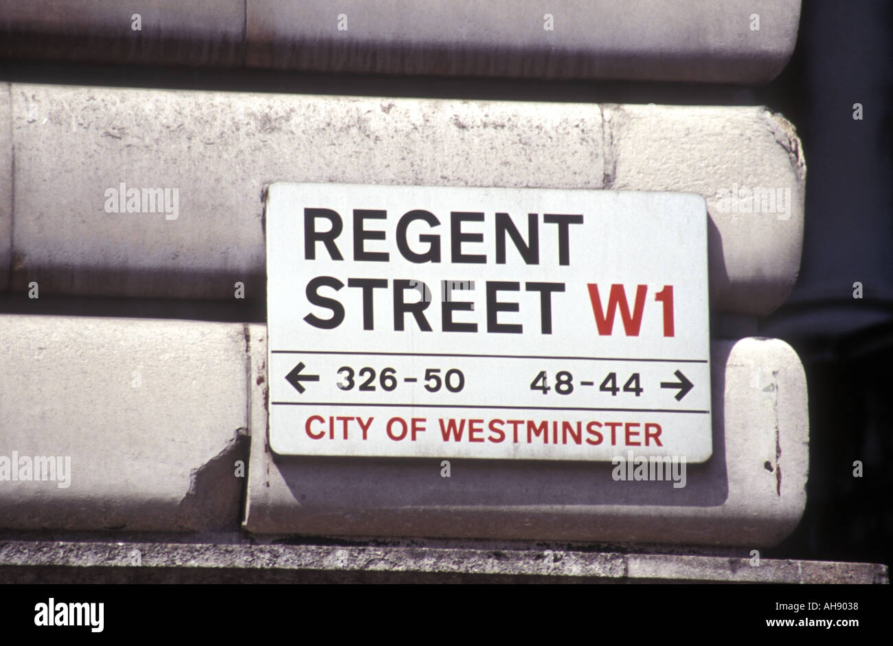 Regent Street sign London Inghilterra England Foto Stock