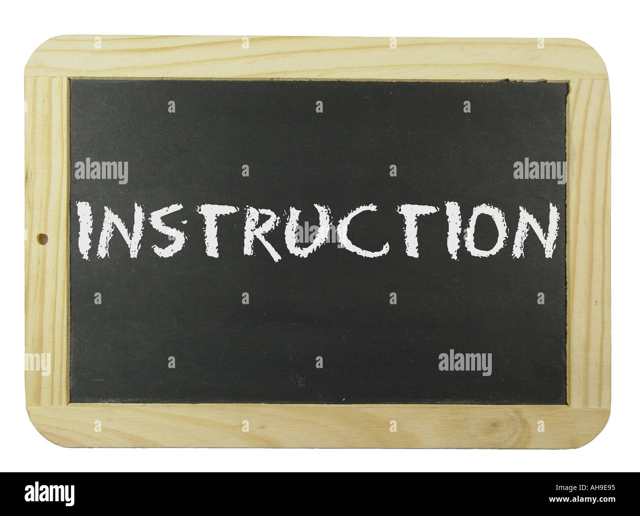 Chalk scheda con l'etichetta simbolo di istruzioni per la scuola formazione e istruzione Foto Stock