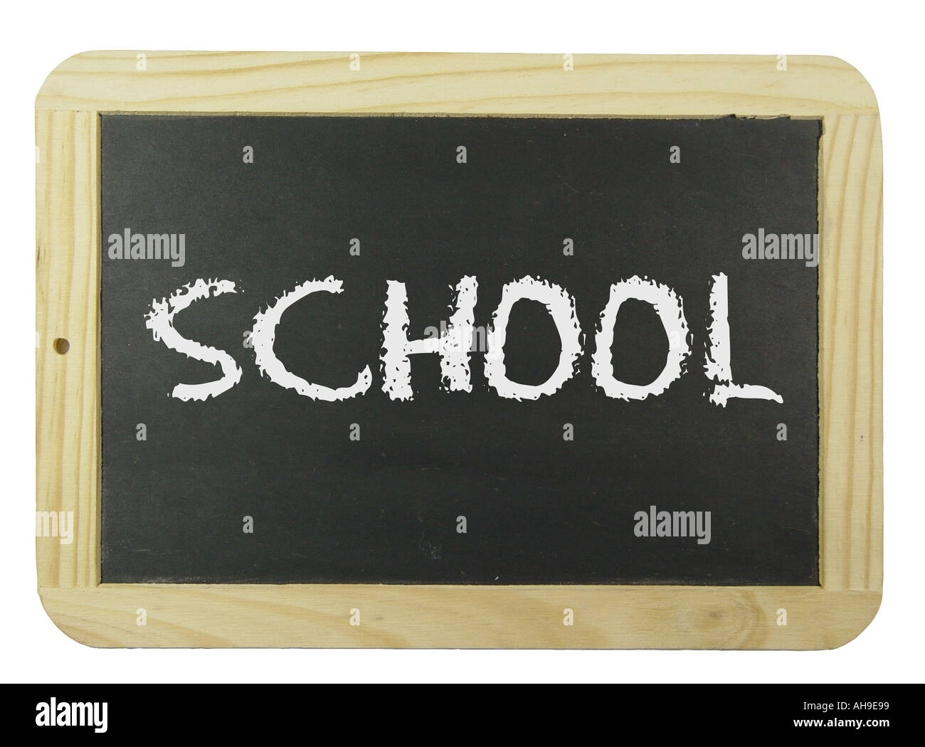 Chalk scheda con l'etichetta simbolo della scuola scuola di formazione e istruzione Foto Stock