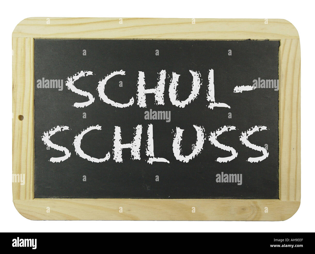 Chalk scheda con l'etichetta fine del Simbolo della scuola scuola di formazione e istruzione Foto Stock