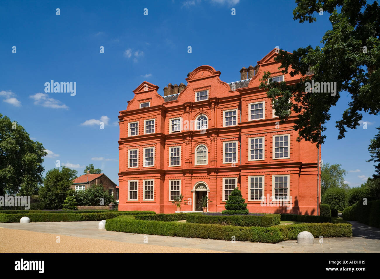 Il Kew Palace - George III s casa famiglia impostato nella motivazione della bella Royal Botanic Gardens di Kew Foto Stock