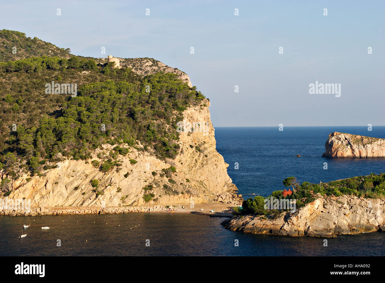 Port de Sant Miquel Torre des Ibiza molare Foto Stock