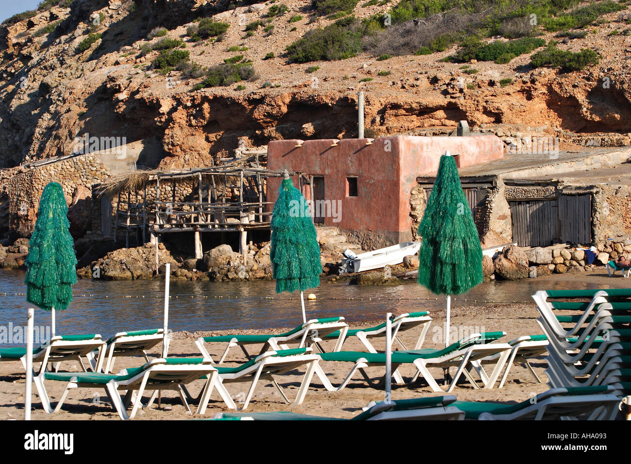 Cala Benirras vicino a Port de Sant Miquel Ibiza Foto Stock