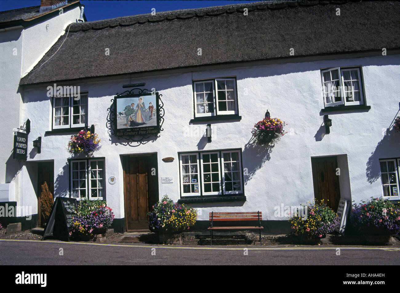 Quintessential inglese villaggio pub a East Budleigh, Devon, Inghilterra, Regno Unito Foto Stock