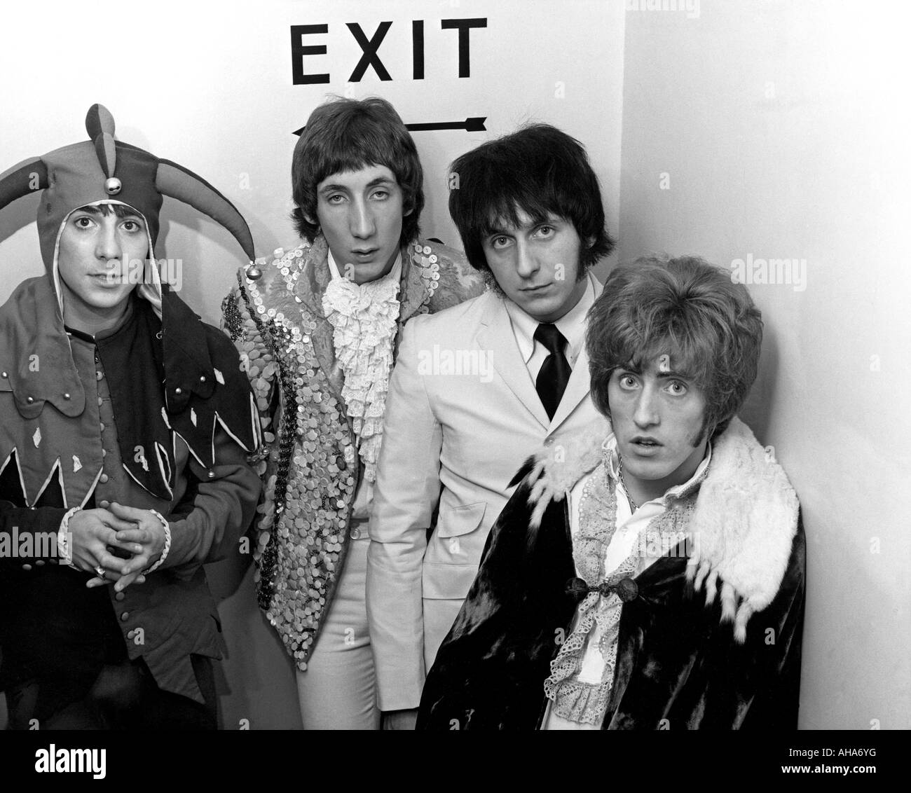 Il gruppo OMS UK al Saville Theatre, Londra, 22 ottobre 1967. Da sinistra Keith Moon, Pete Townshend, John Entwistle, Roger Daltrey Foto Stock