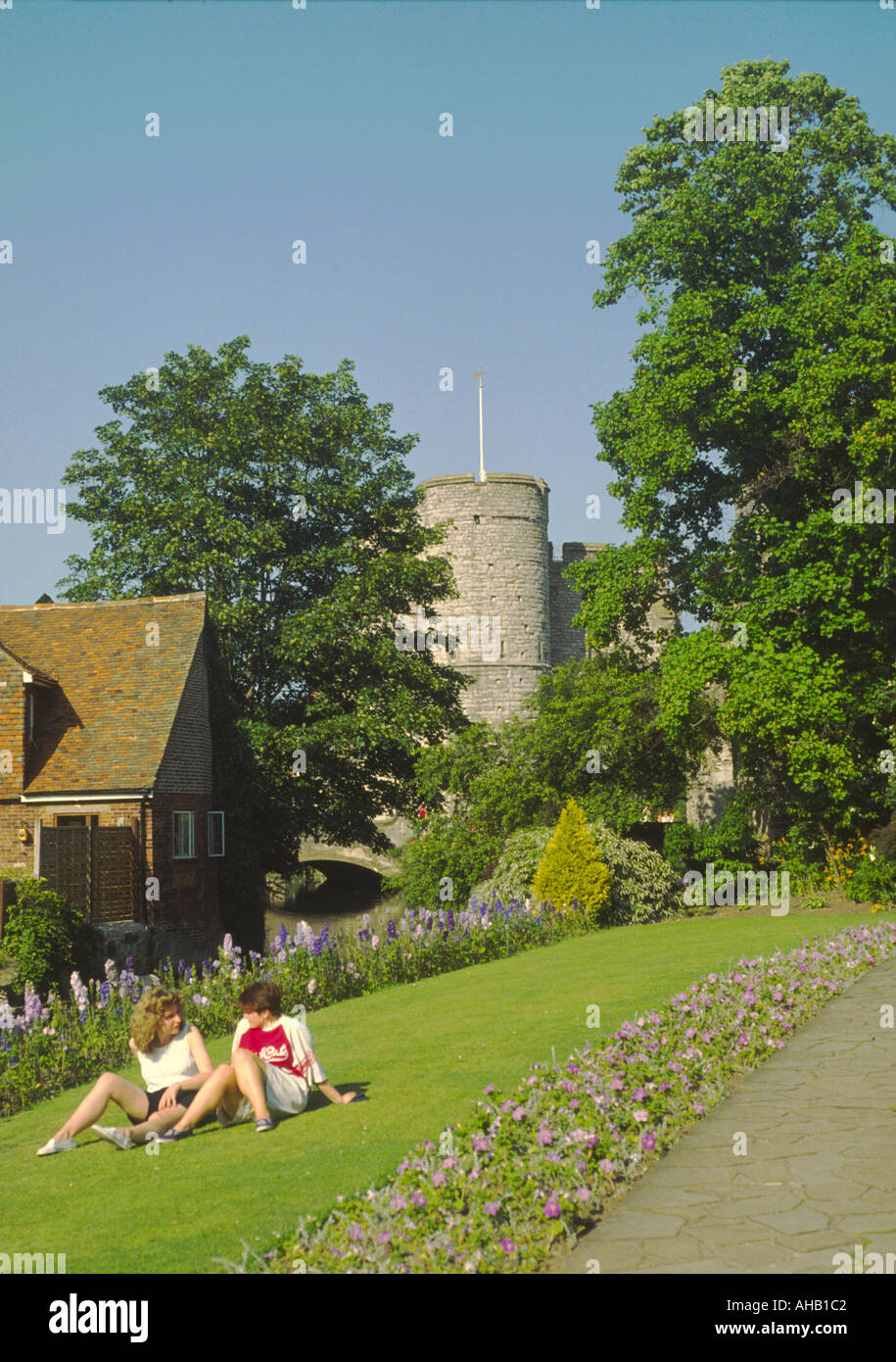 Westgate e Westgate Gardens Canterbury Kent England Foto Stock