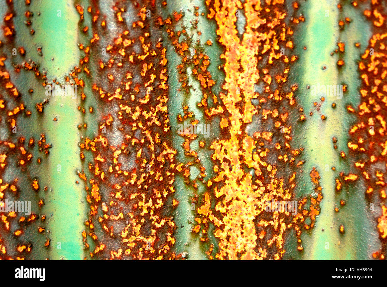 Close up di corrosione ferro corrugato Foto Stock