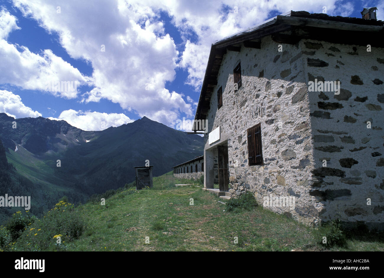 Malga Val di Fassa la Val di Rabbi nel Parco Nazionale dello Stelvio Trentino Italia Foto Stock