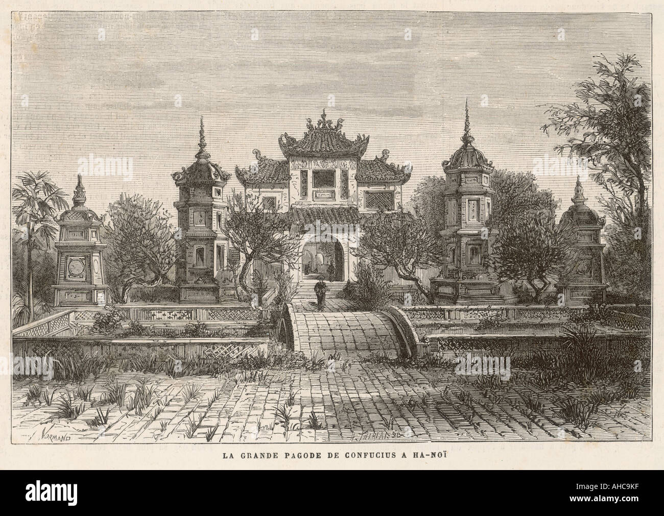 Vietnam Hanoi Tempio 19c Foto Stock