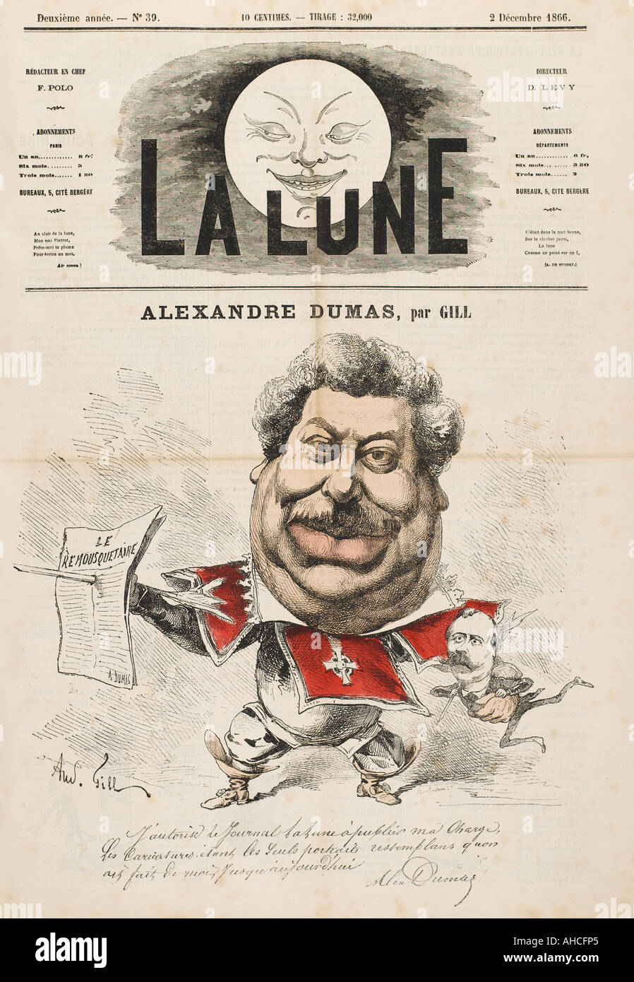 Alexandre Dumas Pere Foto Stock