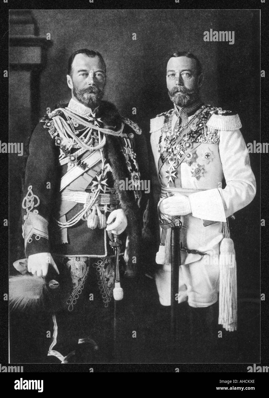 George V Nicholas II Foto Stock