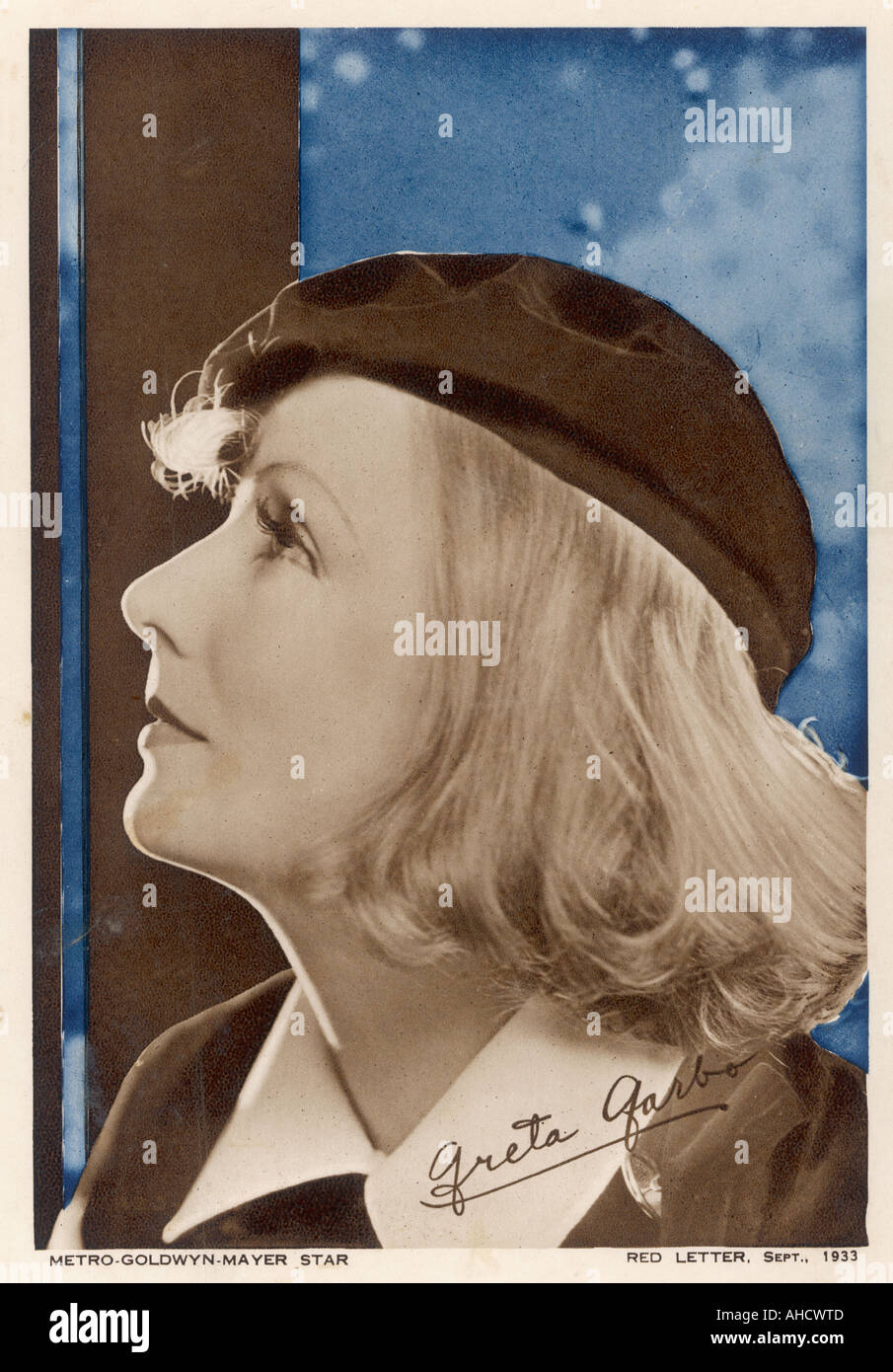 Greta Garbo Red Letter Foto Stock