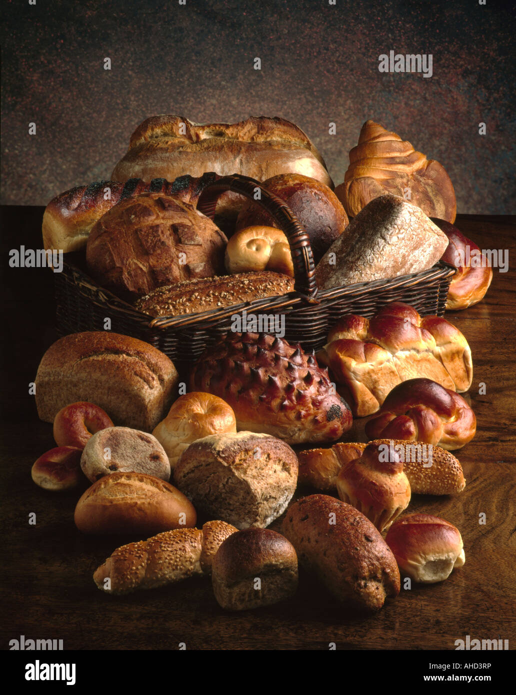 Ancora in vita di varie forme di pane e panini cibo editoriale Foto Stock