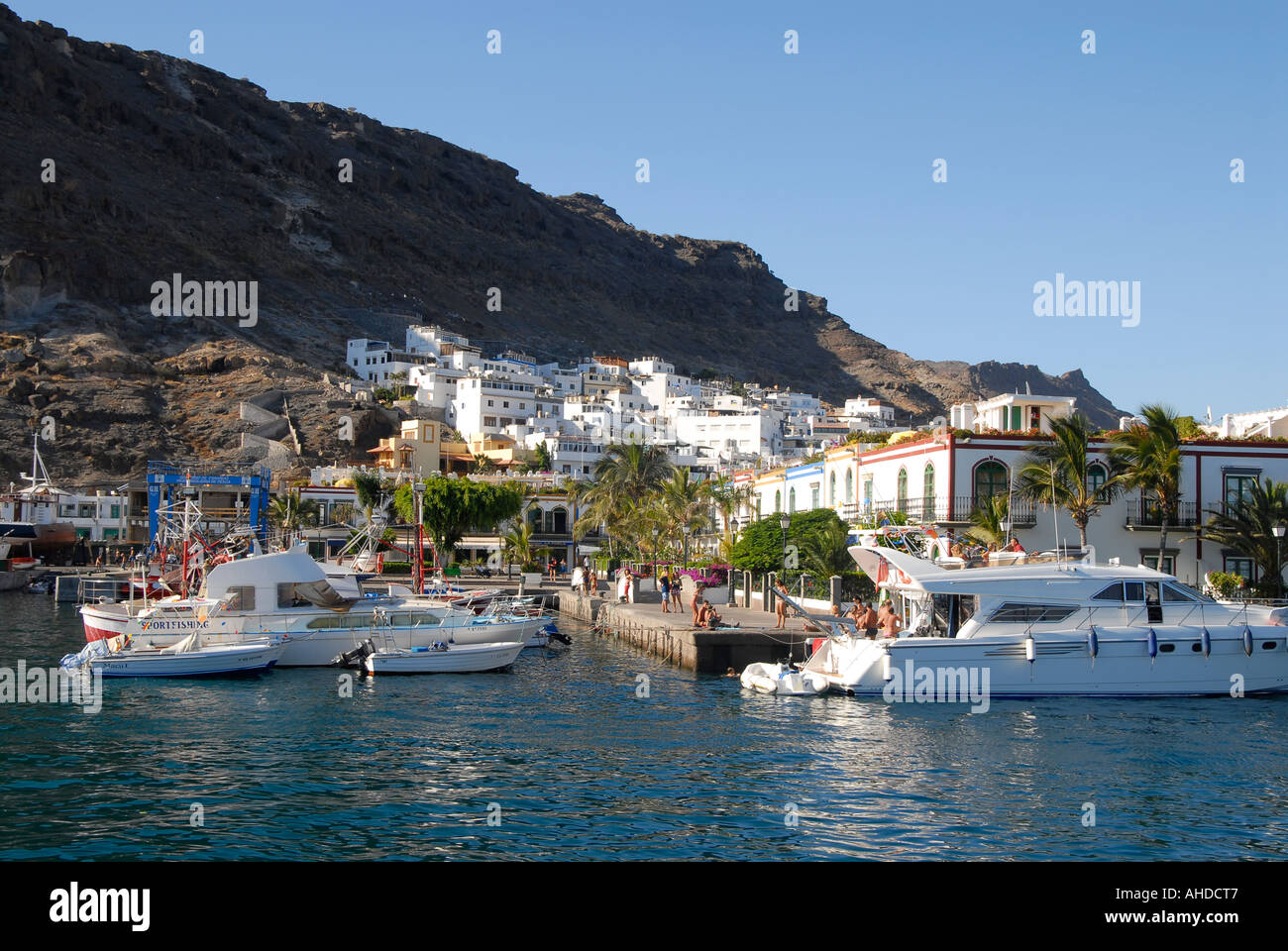 Mogan Harbour, Canarias, Spagna Foto Stock