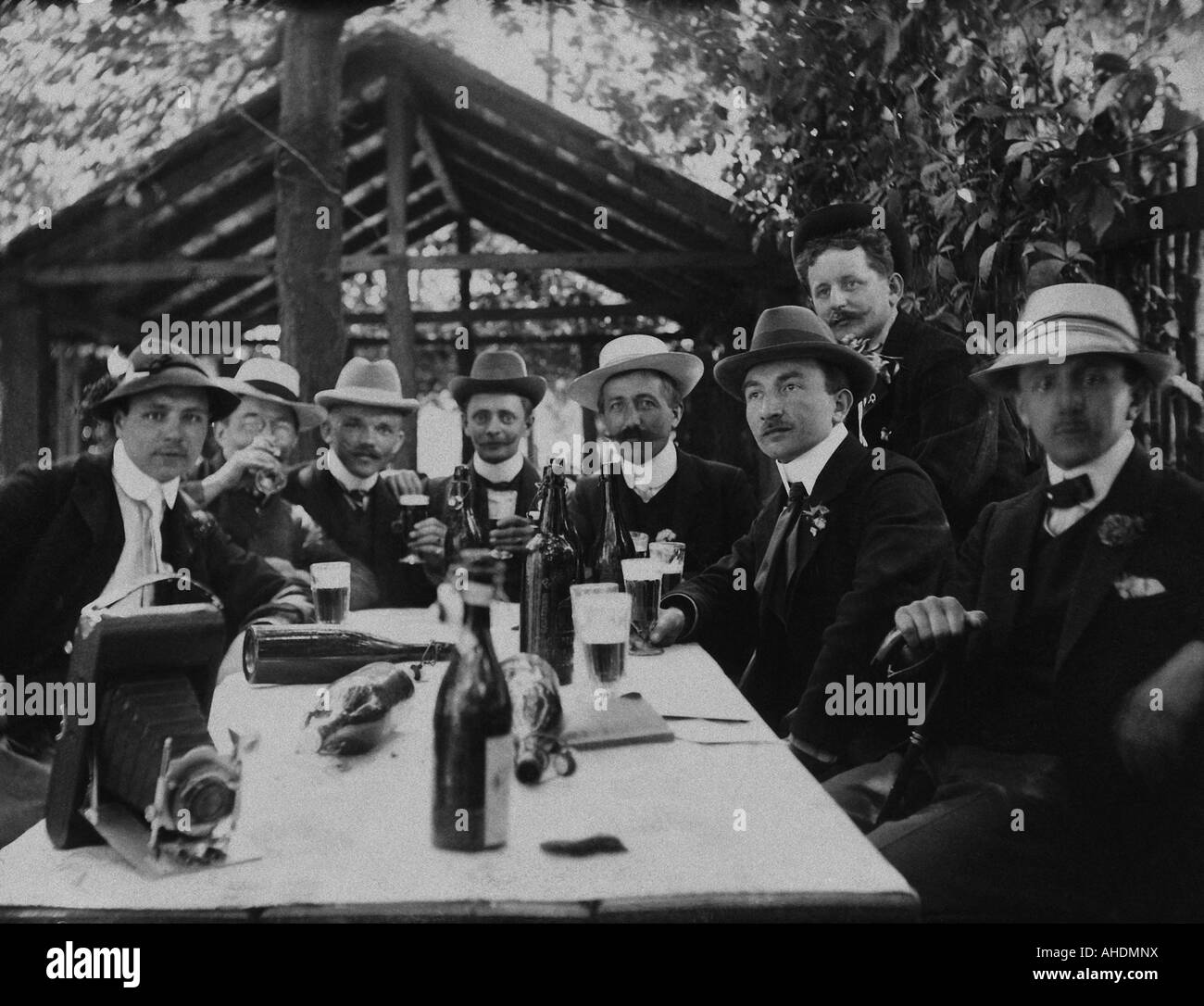 alcol, birra, birreria all'aperto, circa 1910, Foto Stock