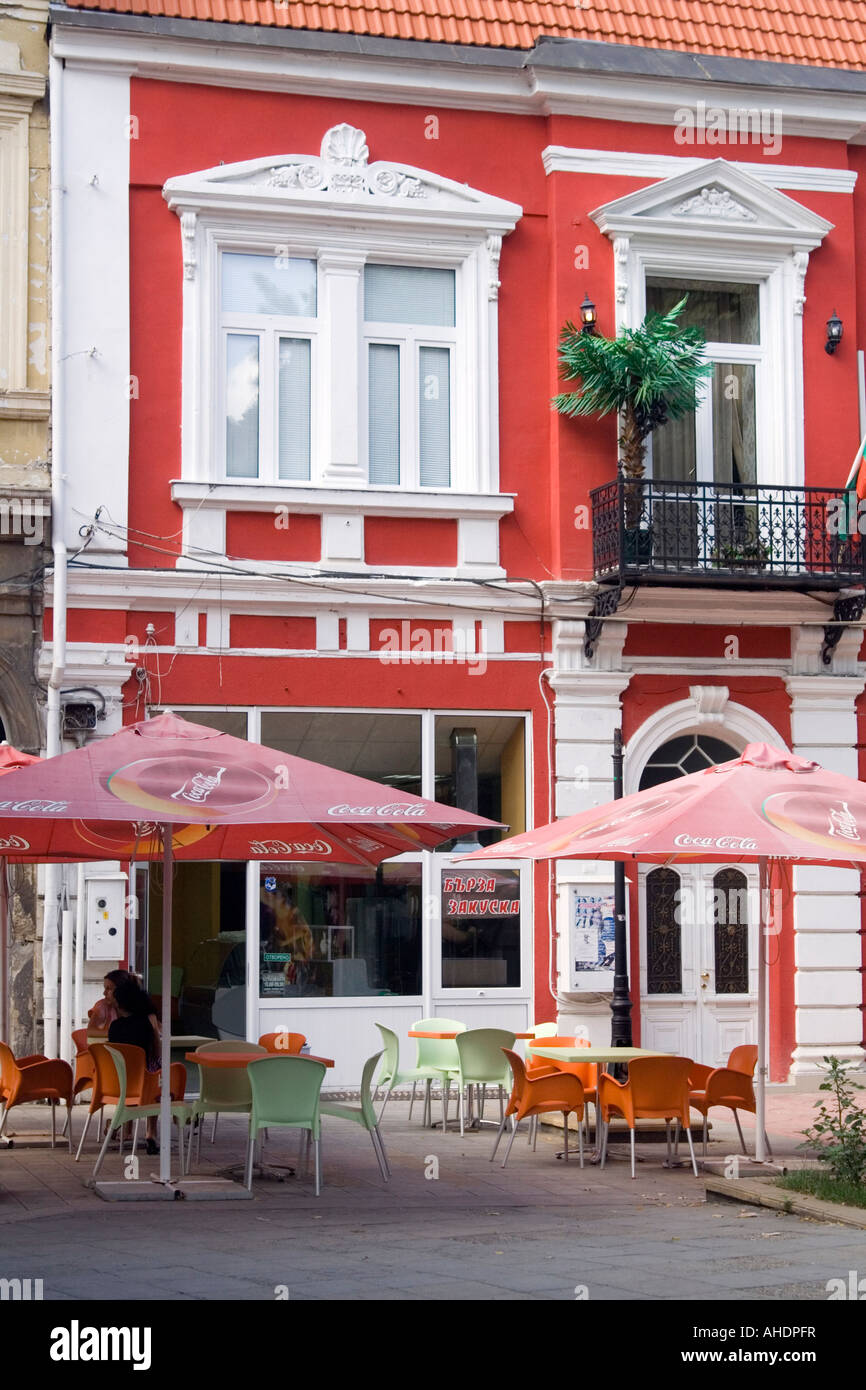 Un Cafe a Rousse in Bulgaria Foto Stock