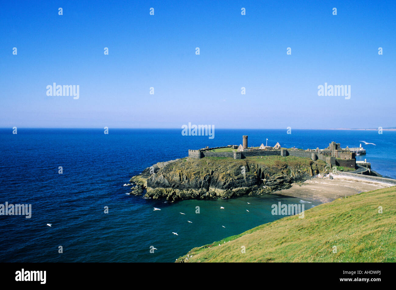 San Patrizio isola, castello di Peel, Isola di Man Foto Stock