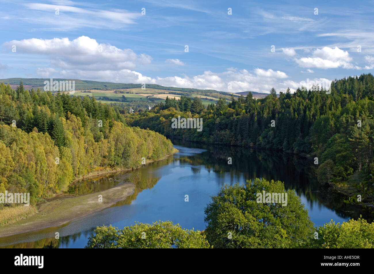 Loch Faskally Pitlochry Perthshire Damed nel 1950 Foto Stock