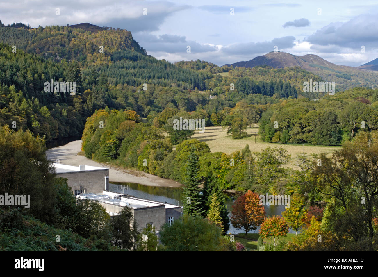 La Clunie stazione elettrica vicino Pitlochry Perthshire Scozia Scotland Foto Stock