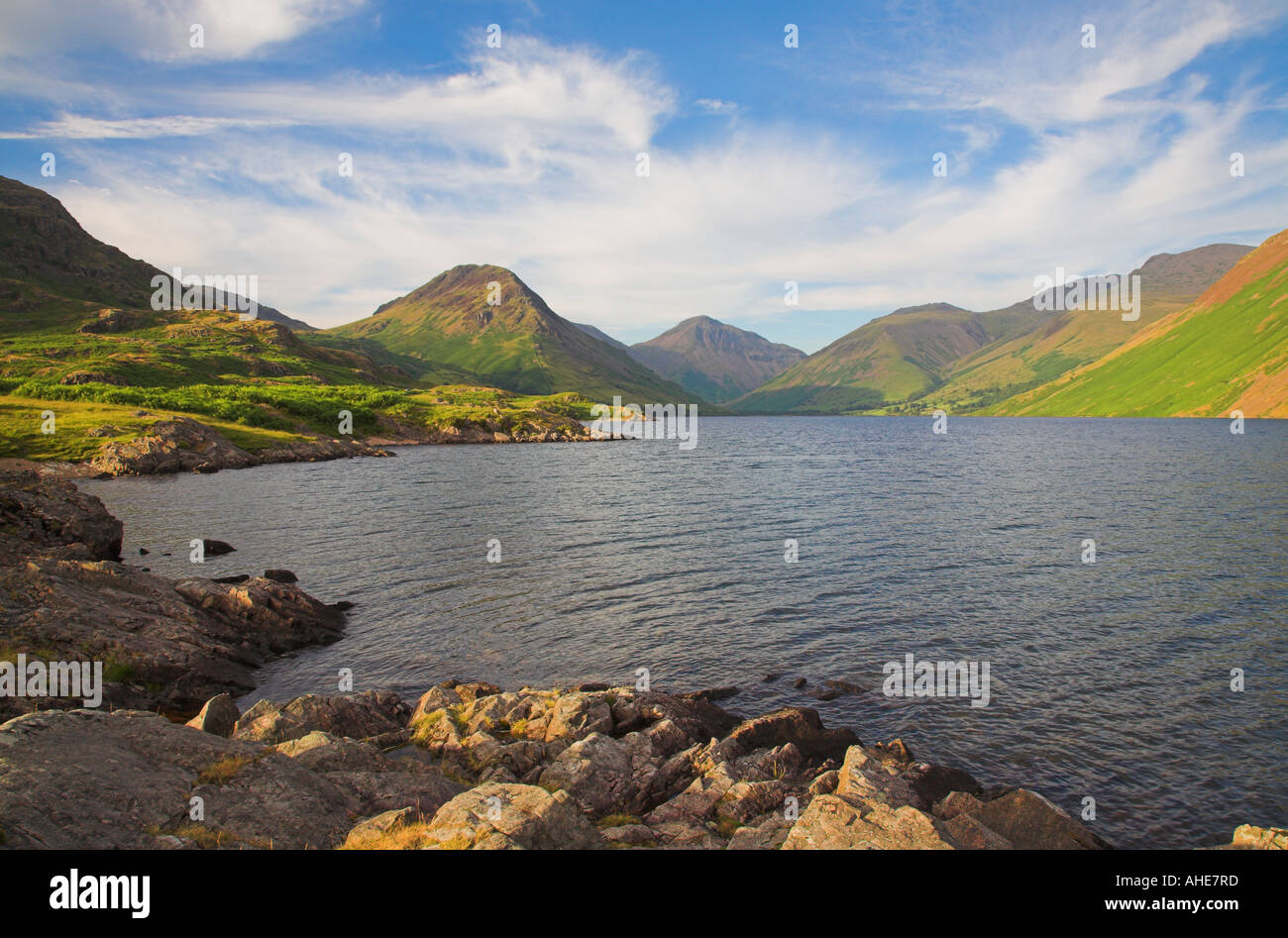 E Wastwater Wasdale testa nel Lake District inglese Foto Stock