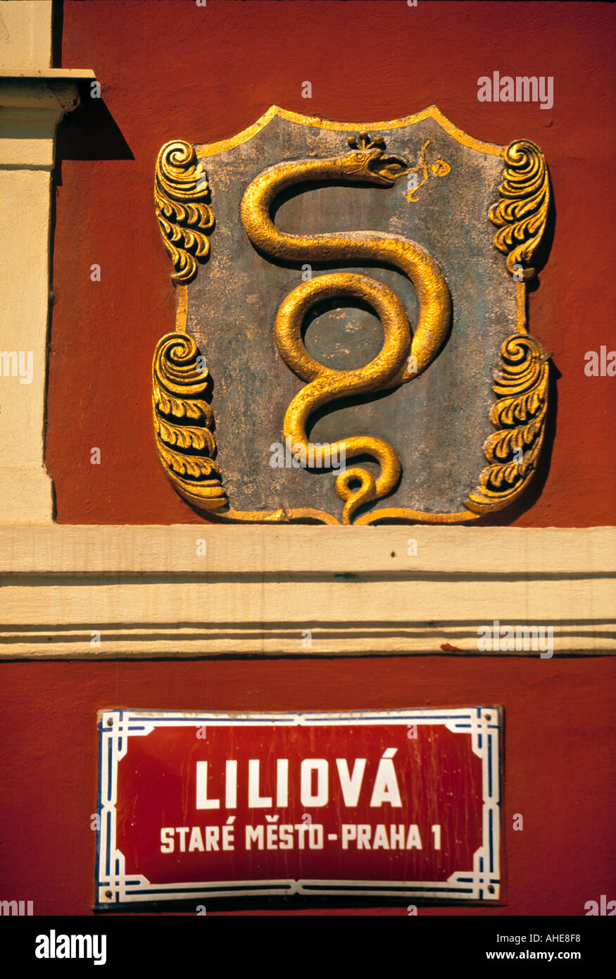 Il Golden Snake (primo coffee house di Praga), Praga, Repubblica Ceca Foto Stock