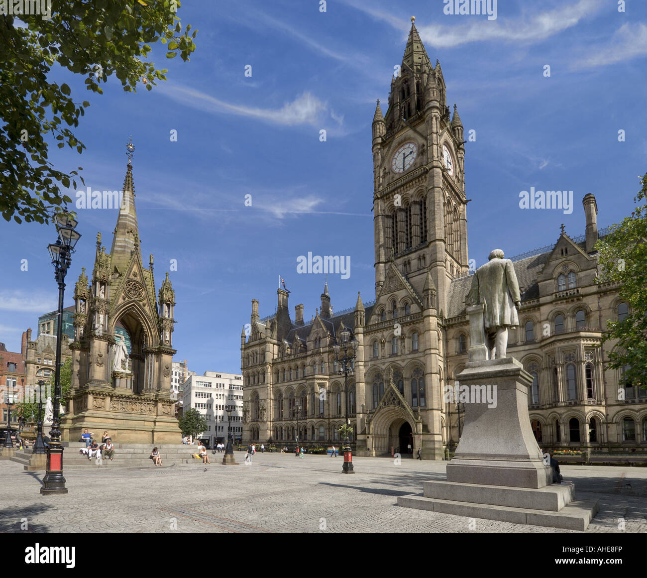 Inghilterra, Manchester, palazzo del municipio, piazza Albert Foto Stock