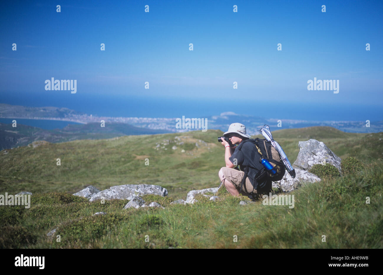 Fotografo in Galles del nord Foto Stock