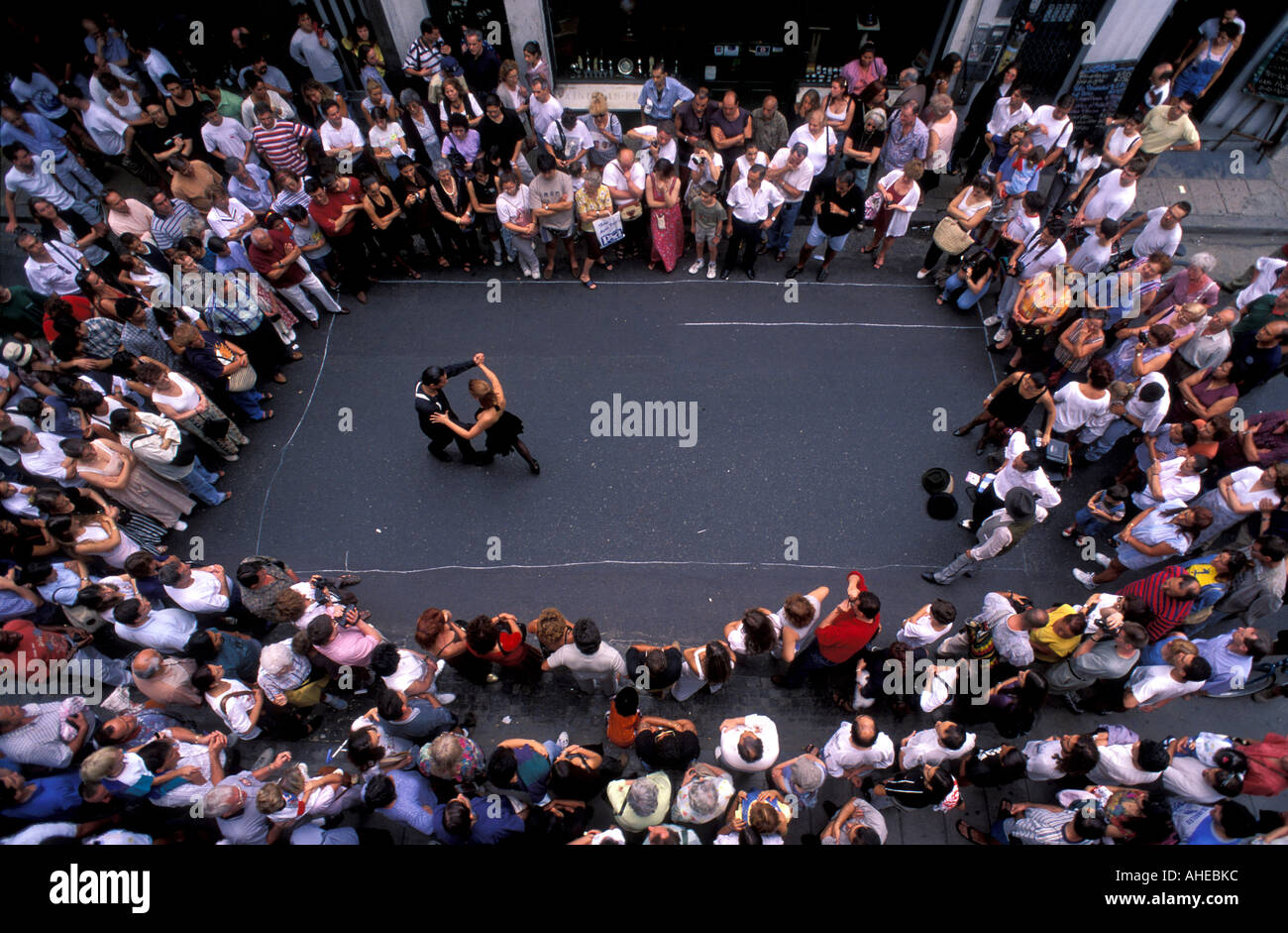 Concorso di Tango in Buenos Aires strade, Argentina. Foto Stock