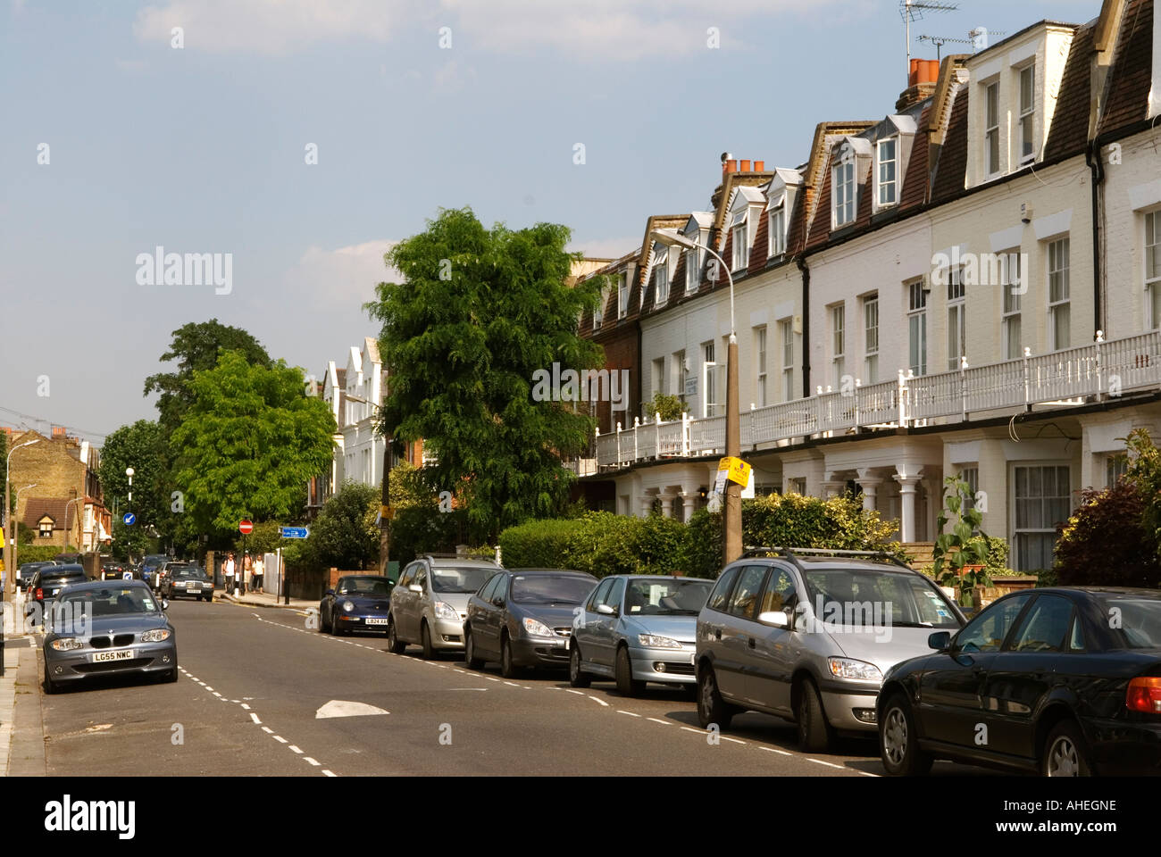 [Hurlingham road] London SW6. Borough di Hammersmith e Fulham Inghilterra Foto Stock