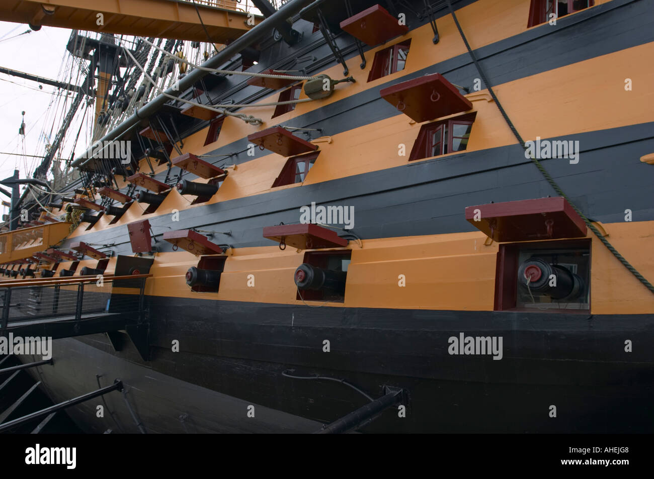 HMS Victory a Portsmouth Historic Dockyard, Hampshire, Inghilterra Foto Stock