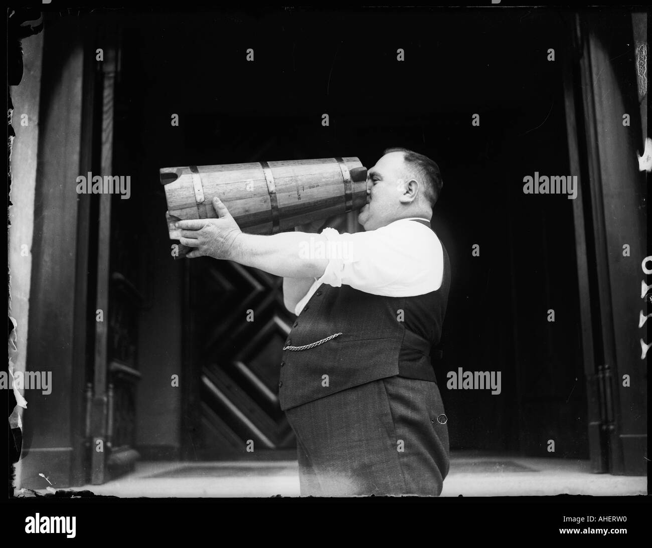 Champion bevitore di birra Foto Stock