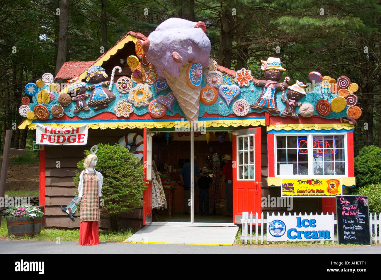 Punto di ristoro e negozio di articoli da regalo a Santa terra USA a Putney Vermont Foto Stock