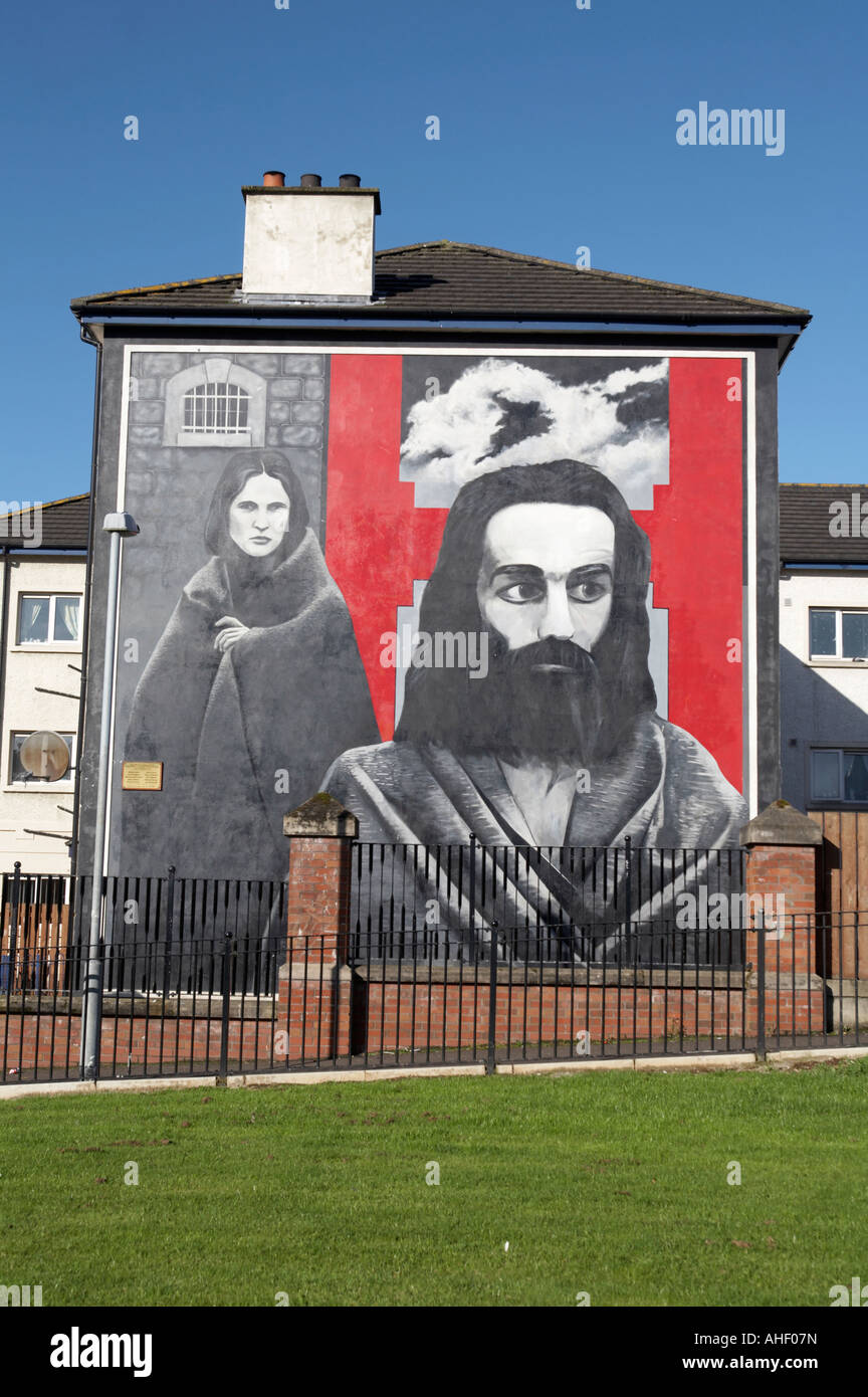 Lo sciopero della fame Raymond McCartney murale parte dei popoli gallery murales in Rossville Street dell'area bogside di Derry Lo Foto Stock