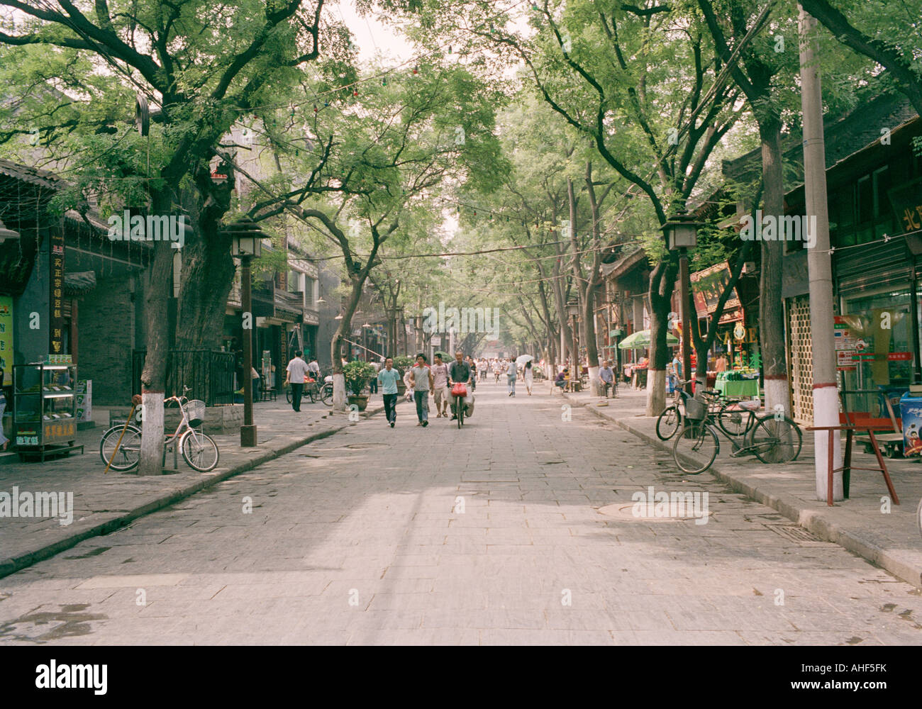 Viaggi nel mondo. Le strade del quartiere islamico di Xian in Cina in Asia orientale. Avventura di viaggio cultura estremo oriente Foto Stock