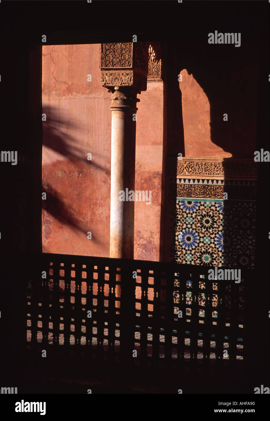 Saad tombe Marrakech dettagli architettonici 1 Foto Stock