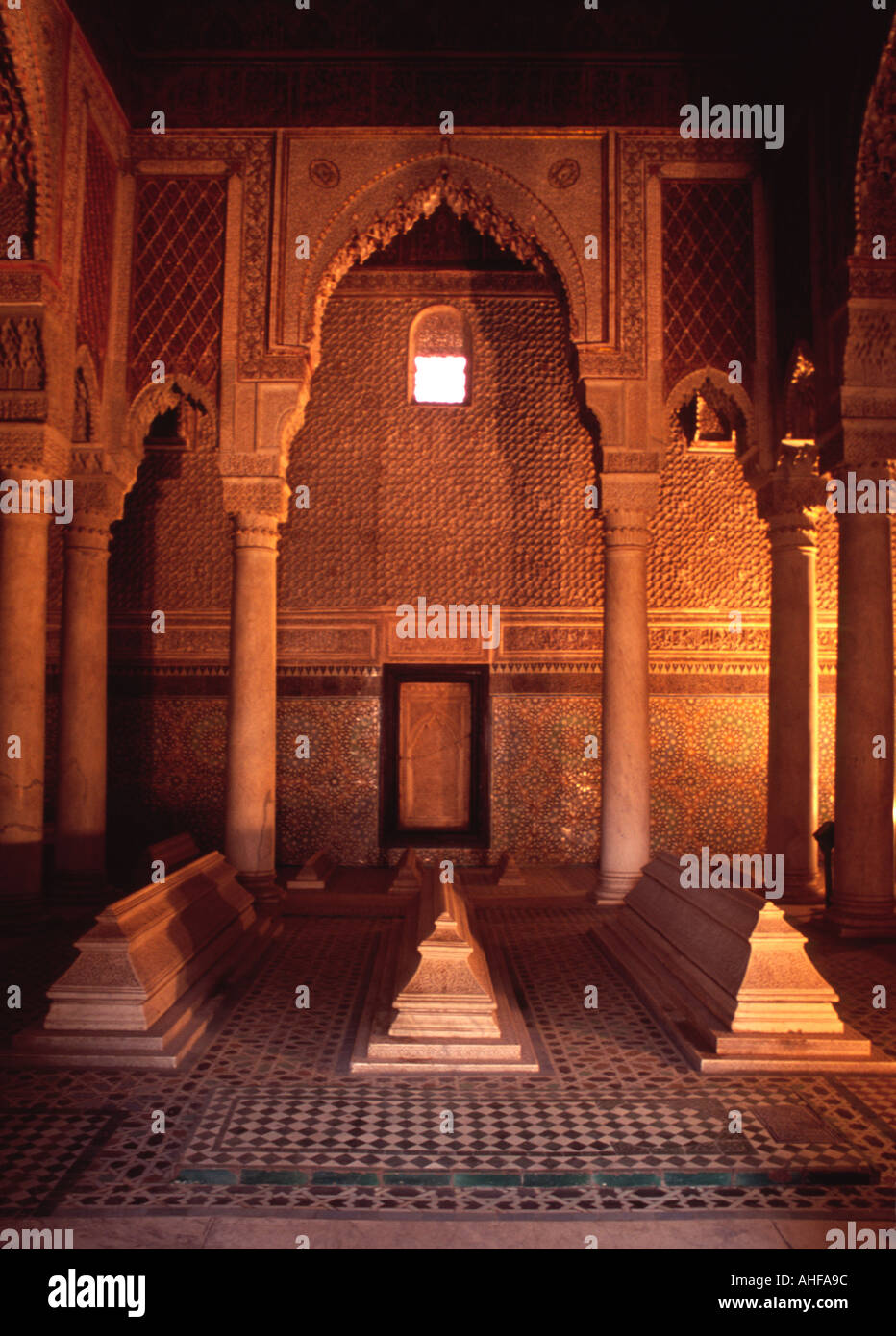 Saad tombe interni di Marrakech Foto Stock