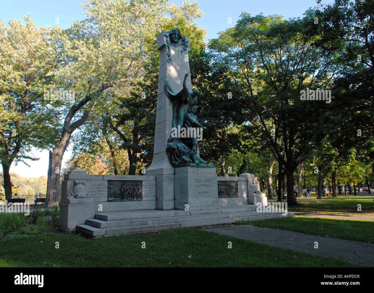 Parco Lafontaine Dollard Des Ormeaux statua Quebec Montreal Canada Foto Stock