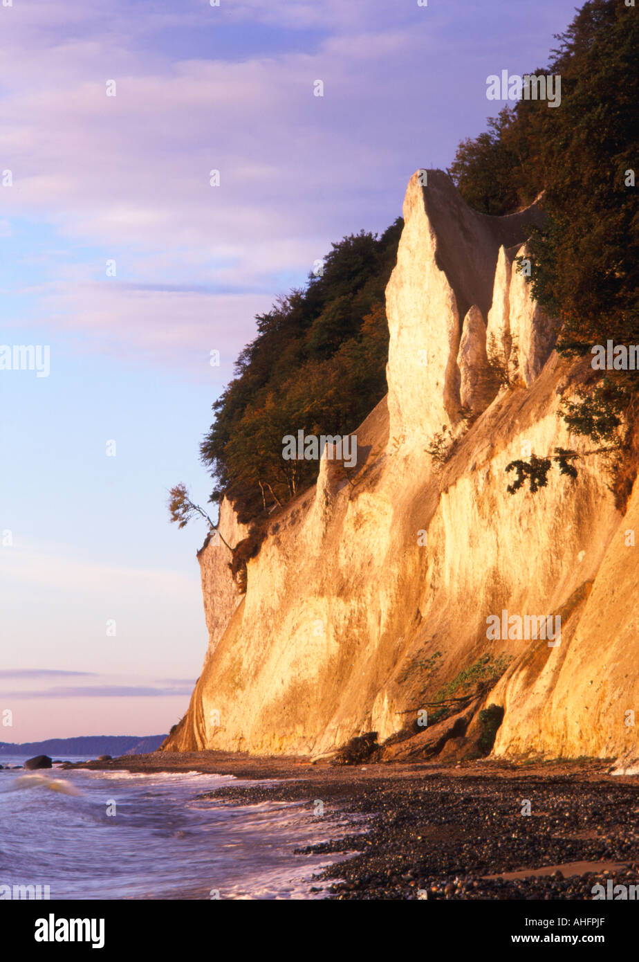 Ex Wissower Klinken su Rügen nella luce del mattino Foto Stock