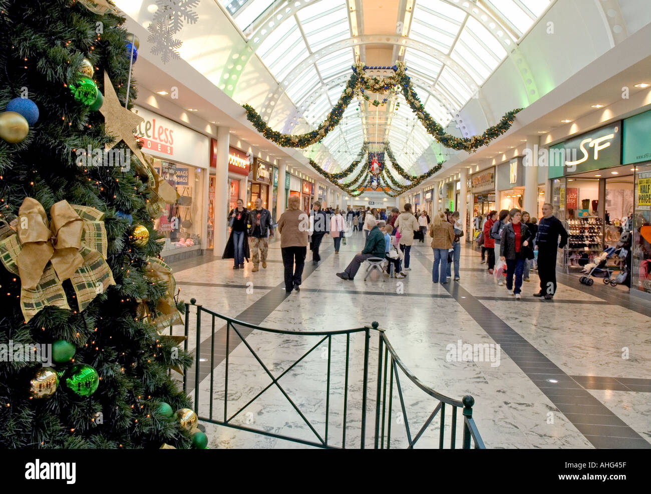 CLYDEBANK Shopping Center a Natale Foto Stock