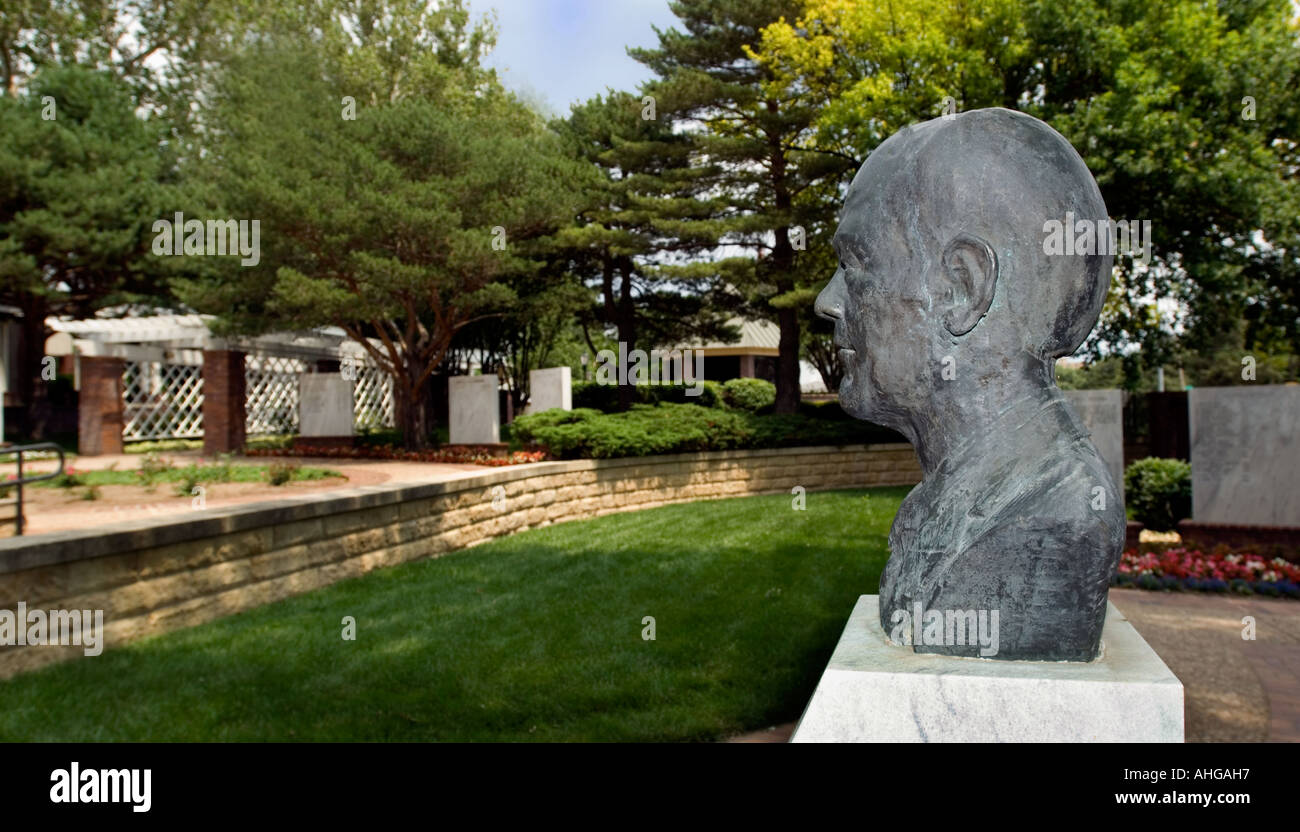 Busto del Presidente Ford a Gerald R Ford Birthsite e giardini Omaha Nebraska Foto Stock
