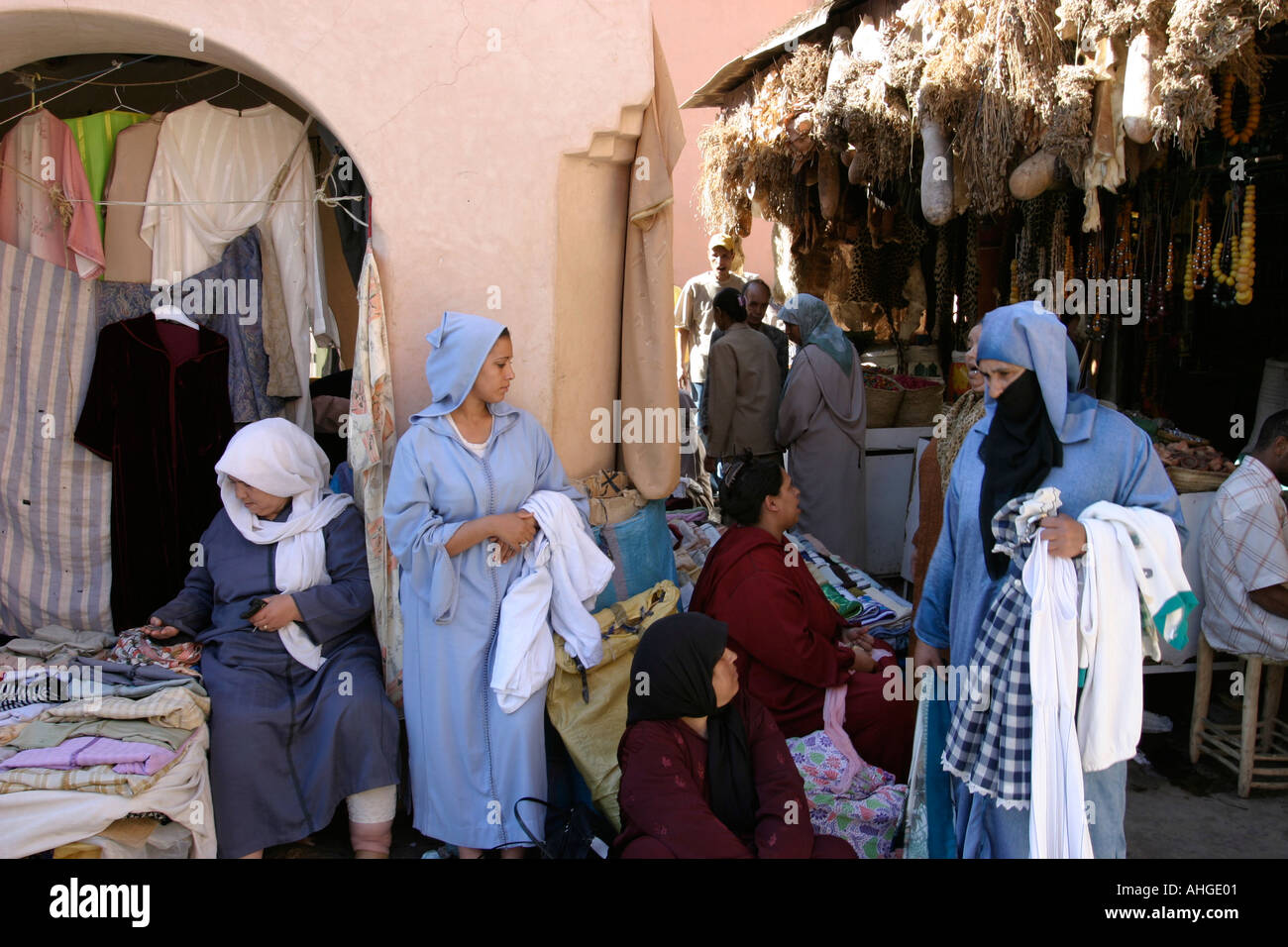 Il vecchio mercato di schiavi a Marrakech in Marocco Foto Stock