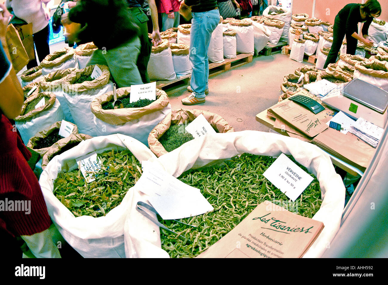 Alternative Medicine''Herbal Medicines' Herbs in Vendita a Exhibit a Parigi Francia salute Natural Organic Trade Show Foto Stock