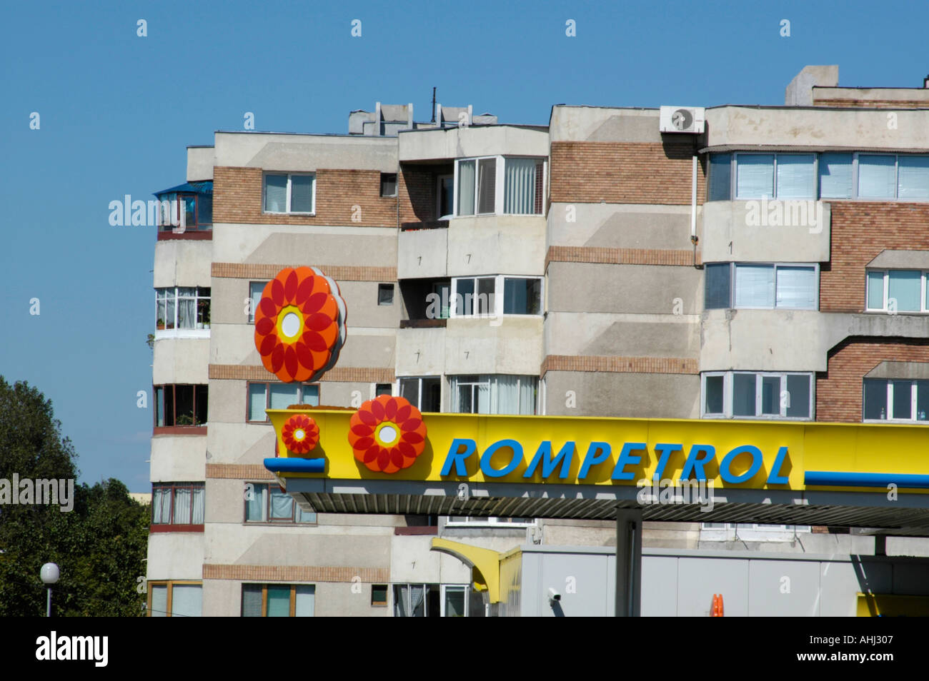 Rompetrol stazione di benzina Foto Stock