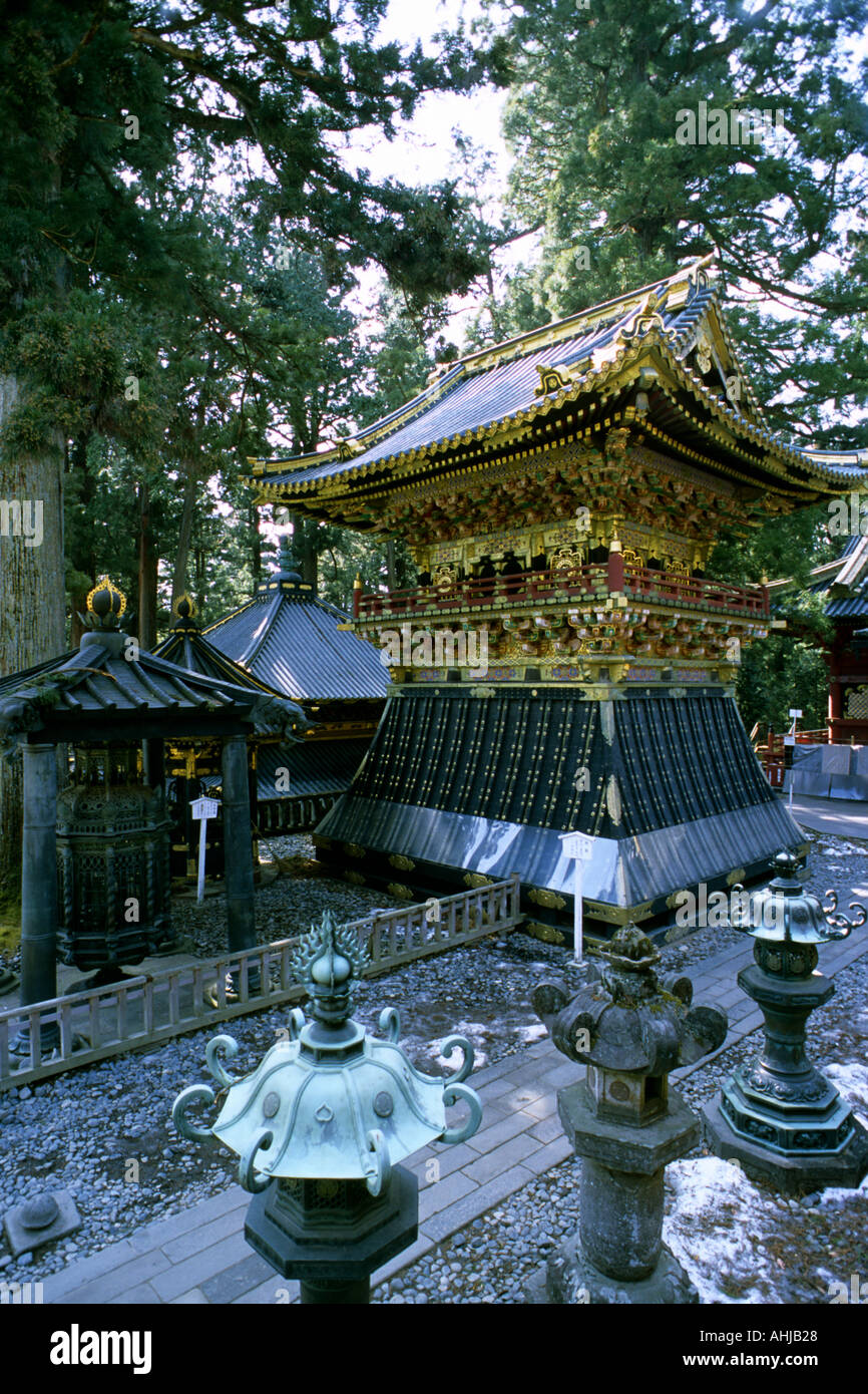 Giappone Nikko al Santuario di Toshogu Torre del Tamburo Foto Stock