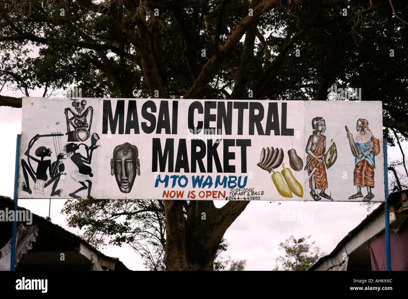 Africa Kenya Tanzania frontiera frontiera Masai Market Foto Stock