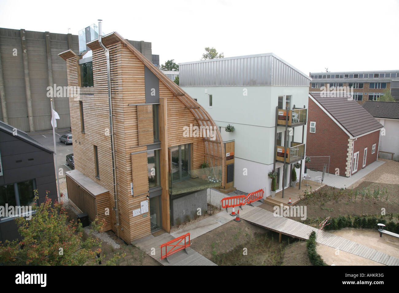Kingspan eco house, NEL REGNO UNITO il primo zero emission home, Offsite exhibition Watford, Regno Unito Foto Stock