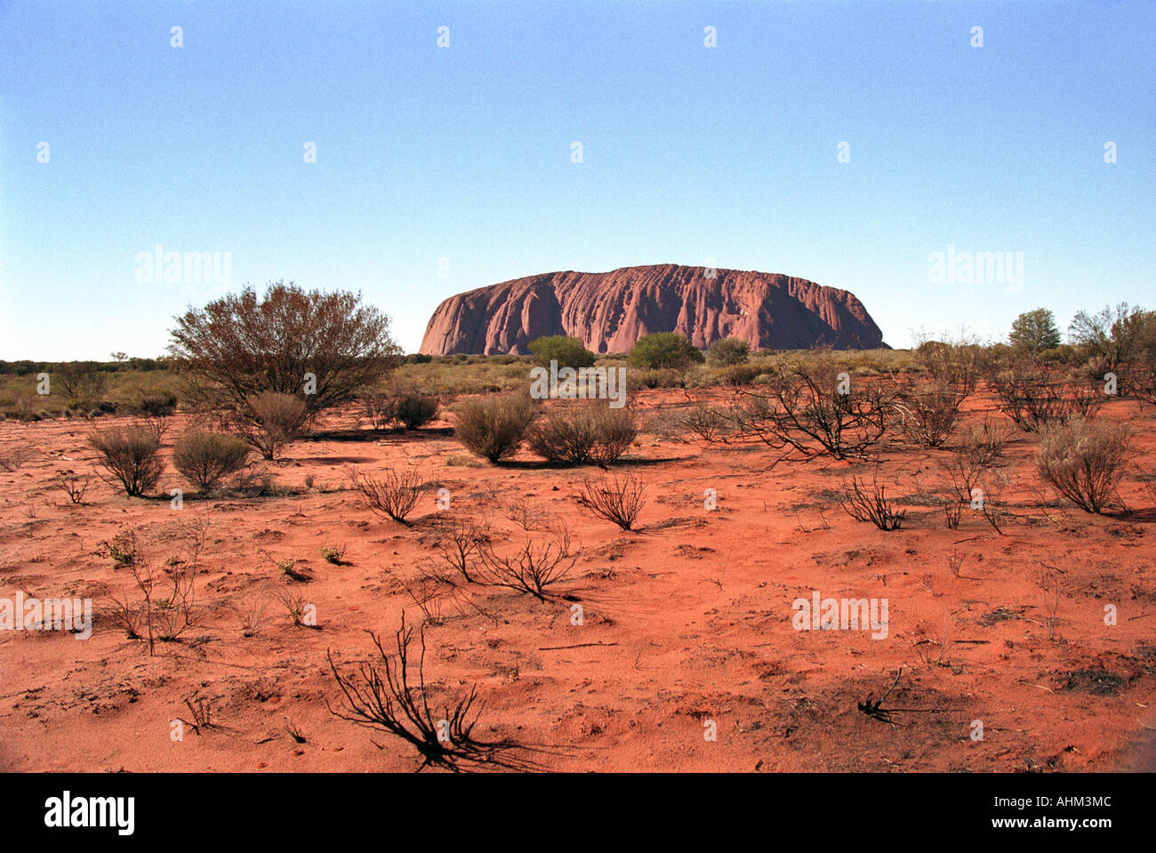 Uluru Ayers Rock, Red Centre, l'Outback australiano, il Kata Tjuta National Park, Rosso, Blu, Verde, montagna, natura, boccole Foto Stock