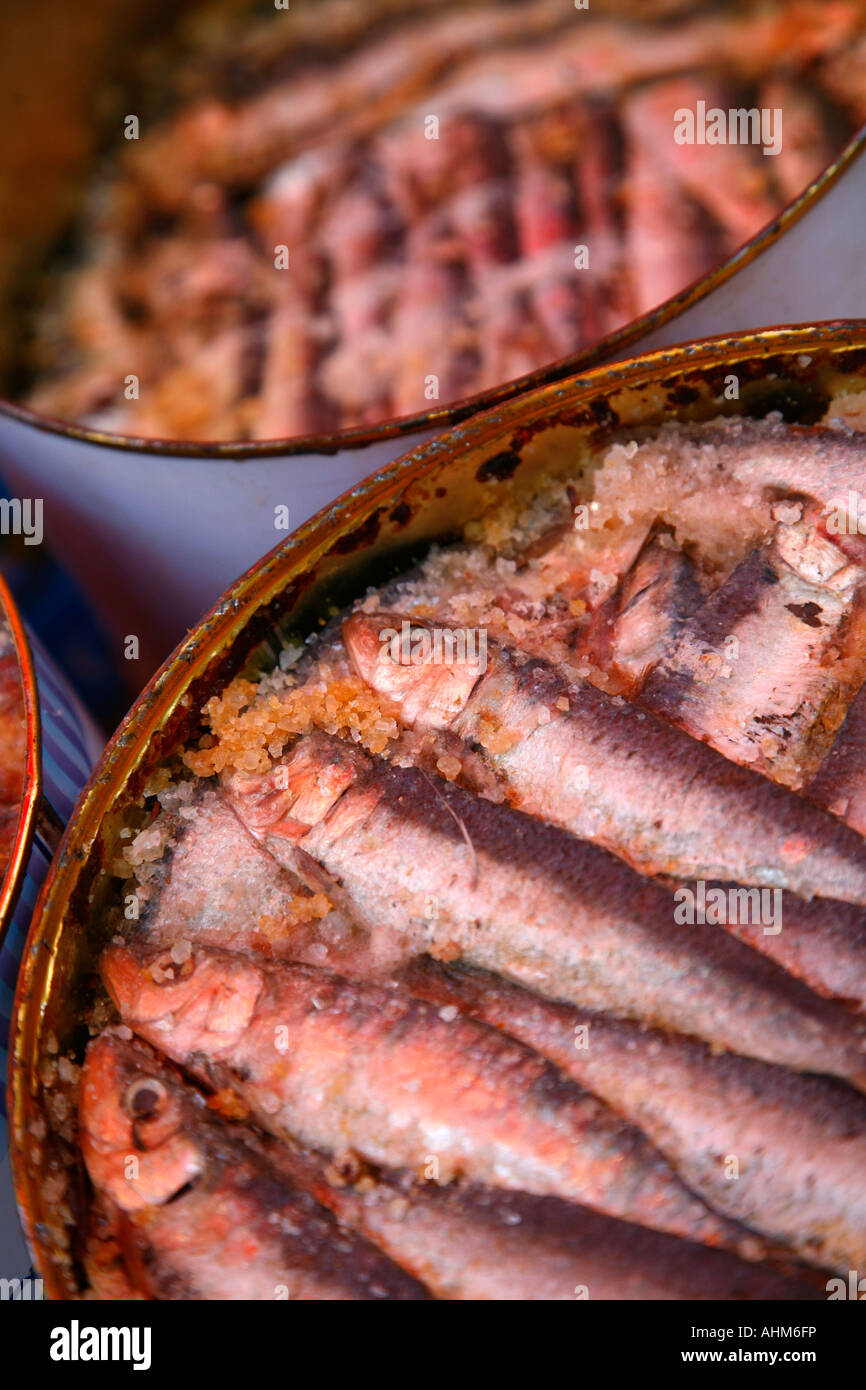 Sardine mercato Ballaro Palermo Sicilia Foto Stock