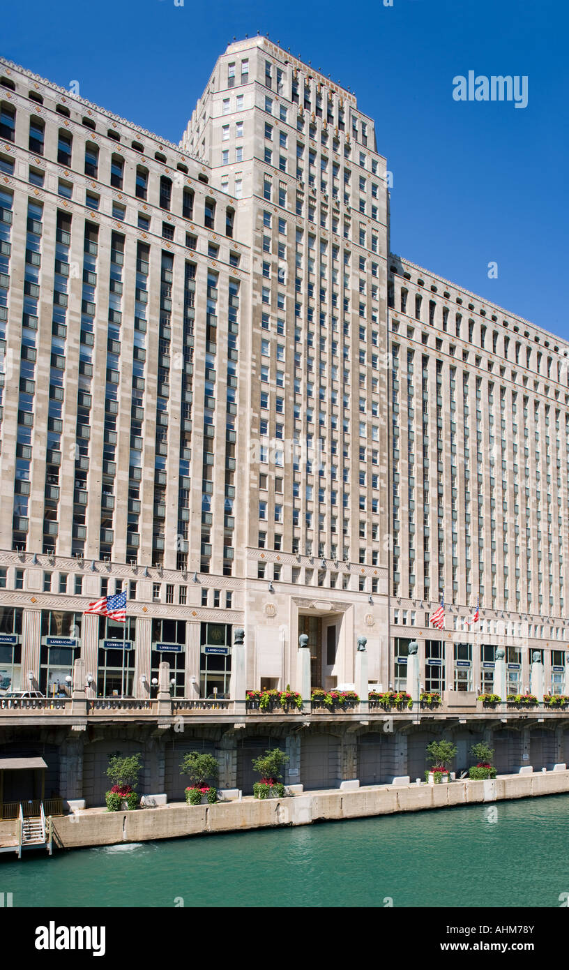 MERCHANDISE MART (©GRAHAM ANDERSON PROBST & WHITE 1930) del fiume Chicago Chicago ILLINOIS USA Foto Stock