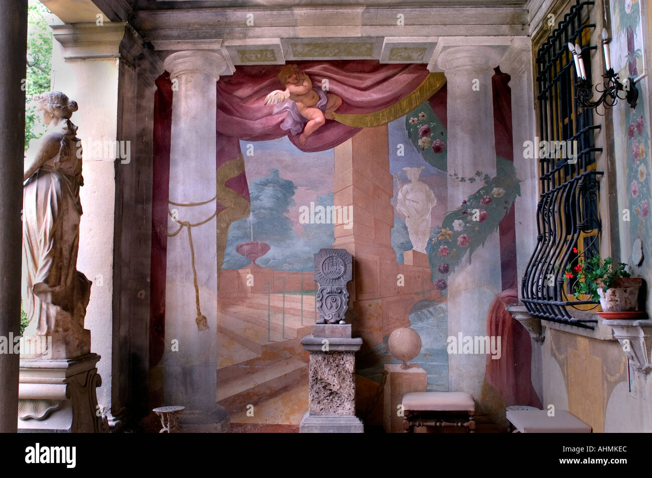 Villa Torrigiani Lucca parco giardino Toscana Italia Foto Stock